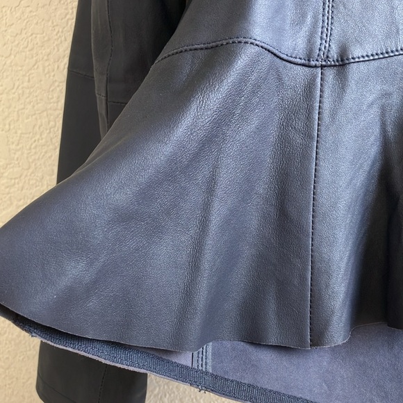Bod Christensen Drape Collar Peplum Style Leather Jacket (Size 6) NWT - Picture 5 of 16